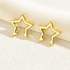 201 Stainless Steel Star Cuff Earrings VR3458-1