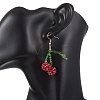 Cherry Glass Seed Beads & Acrylic Dangle Earrings EJEW-MZ00699-02-3