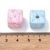 Carved Opaque Acrylic European Beads AC-CBA1172-01-3