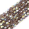 AB Color Plated Transparent Glass Beads Strands GLAA-G127-01-01J-1