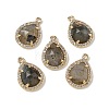 Natural Labradorite Faceted Teardrop Pendants G-U028-02G-06-1