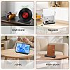 Wood Vinyl Record Slotted Display Stands with Stainless Steel Support ODIS-WH0043-344B-7