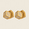 Cube 304 Stainless Steel Hoop Earrings EU5379-1
