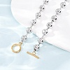 201 Stainless Steel Ball Chain Necklaces with Golden Tone OT Clasps SA-CBAD3BB-05P-2