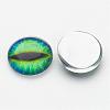 Half Round/Dome Dragon Eye Printed Glass Cabochons GGLA-A002-12mm-AB09-2