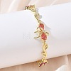 Brass Micro Pave Cubic Zirconia Link Chain Bracelets for Women BJEW-C156-04E-03G-1