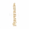 Rack Plating Brass Micro Pave Clear Cubic Zirconia Pendants KK-M229-16G-2