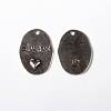 Boyfriends Valentines Day Gifts Making Tibetan Style Alloy Flat Oval Carved Message Word Always Love Pendants TIBEP-S047-AS-LF-1