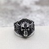 Retro 304 Stainless Steel Finger Rings for Men WG16CDF-01-3