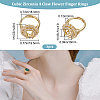 3Pcs Adjustable Brass Micro Pave Clear Cubic Zirconia Finger Ring Components ZIRC-BBC0001-94-2
