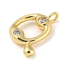 Rack Plating Brass Micro Pave Cubic Zirconia Pendants KK-A200-24G-Q-2