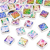 30Pcs Rainbow Iridescent Printed Opaque Acrylic Beads OACR-TA0001-73A-3