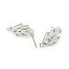 Brass Stud Earring Findings ZIRC-L096-16P-2