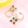 Brass Micro Pave Cubic Zirconia Cuff Earrings EJEW-Z164-08G-01-1