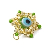 Beaded Star Eye Charms PALLOY-MZ00575-03-4