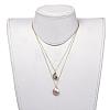 2 Layered Natural Baroque Pearl Keshi Pearl Necklaces NJEW-JN02650-5