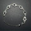 Vintage European Alloy Enamel Hamsa Hand Link Chain Bracelets for Women YP1014-1-1