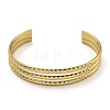 Vacuum Plating 202 Stainless Steel Multi-strand Open Cuff Bangles for Women BJEW-M317-07D-G-2