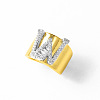 Brass Micro Pave Clear Cubic Zirconia Cuff Open Rings FS-WGA5D1D-23-1