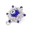 Beaded Star Eye Charms PALLOY-MZ00574-04-4