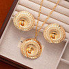 Flower Alloy Pendant Necklaces & Stud Earrings Sets FS-WGA42C5-09-1