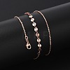 Brass Cable & Flat Sequin Chains Necklaces for Women NJEW-D302-40RG-2