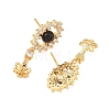 Brass Pave Cubic Zirconia Stud Earring Findings KK-C172-13G-2