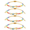 4pcs Handmade Plastic Beads Braided Bead Bracelets for Women QJ4074-2-1