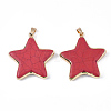 Electroplate Synthetic Turquoise Pendants G-S344-65E-2
