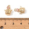 Brass Micro Pave Cubic Zirconia Charms KK-C155-17G-02-3