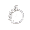 Brass Micro Pave Clear Cubic Zirconia Pendants KK-D225-14P-02-1