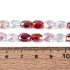 Electroplate Imitation Jade & Opaque & Transparent Glass Beads Strands EGLA-Q135-6x8MM-01A-5