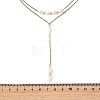 Natural Cultured Freshwater Pearl Two Sides Polished Y Tassel 304 Stainless Steel Double Layered Necklaces for Women NJEW-JN06359-4