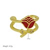 Brass Micro Pave Clear Cubic Zirconia & Enemal Cuff Open Rings for Women WG18C6A-03-1