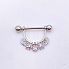 304 Stainless Steel Clear Cubic Zirconia Heart Nipple Rings WG994A5-09-1