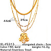 304 Stainless Steel Pendant Multi Layered Necklaces for Women WG40374-01-1
