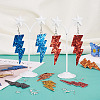 DIY Imitation Leather Lightning Bolt Dangle Earring Making Kits DIY-TA0010-70B-7