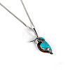 Alloy with Synthetic Turquoise Bird Pendant Necklaces for Women FS-WGA2685-02-1