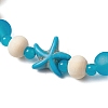 Synthetic Turquoise & Wood & Glass Beaded Stretch Bracelets for Women BJEW-JB11124-02-3