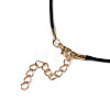 Waxed Cord Necklace Making with Iron Findings X-NJEW-R229-1.5mm-G-4
