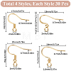 SUNNYCLUE 120Pcs 4 Styles 304 Stainless Steel French Earring Hooks STAS-SC0008-20A-2