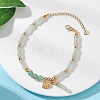 304 Stainless Steel Leaf Charm Bracelets BJEW-JB12939-02-2