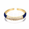 Brass Micro Pave Clear Cubic Zirconia Cuff Rings RJEW-N035-017-NF-3