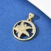 Brass Micro Pave Cubic Zirconia Pendant & Stud Earrings Sets for Women SJEW-F227-01D-G-5