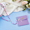 Imitaiton Round Pearl with Resin Flower Rosary Bead Necklaces NJEW-DC0001-23A-4