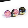 30Pcs Gradient Color & UV Plating Rainbow Iridescent Opaque Resin Beads PW-WG1BD98-07-1