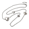 Titanium Steel Heart Link Chain Necklaces for Women NJEW-G145-01P-1