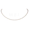 Handmade Faceted Rondelle Glass Beaded Link Chain Necklaces NJEW-JN05744-02-2