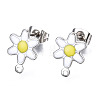 304 Stainless Steel Enamel Stud Earring Findings STAS-T052-43P-07-1