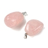 Natural Rose Quartz Tumbled Stone Pendants GG-K002-06A-2